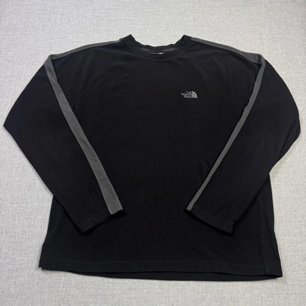 The North Face Fleece Sweatshirt Mens M Black Pullover Outdoor Polyester Logo